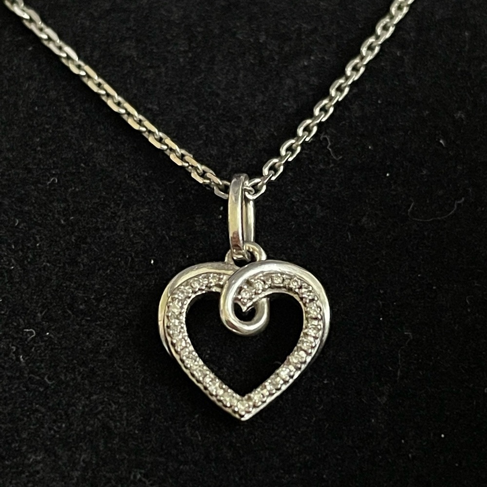 Hallmark Diamonds Heart Necklace Diamond Accents Sterling Silver
